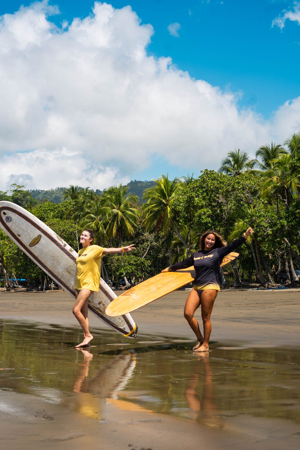 Surf session on the beach in Costa Rica