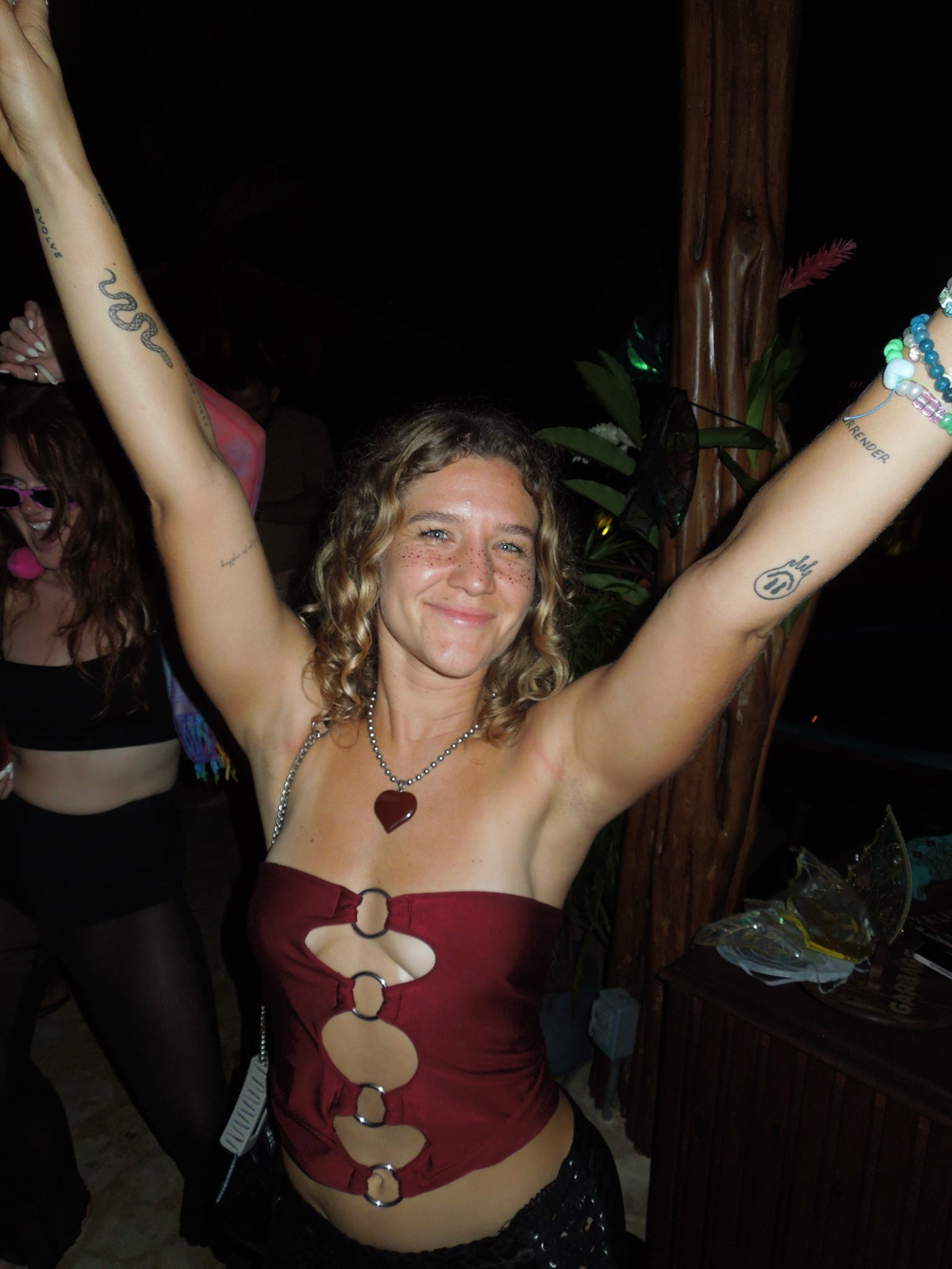 Arms in the air on the dancefloor