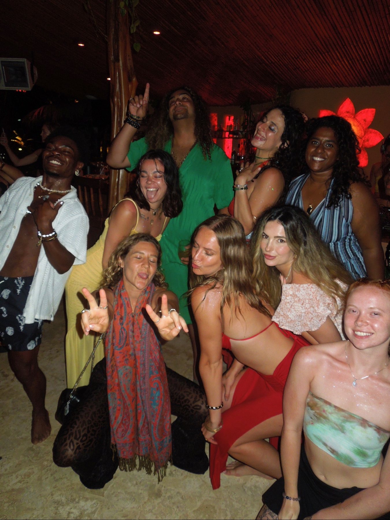 Crowded dancefloor, everyone dancing